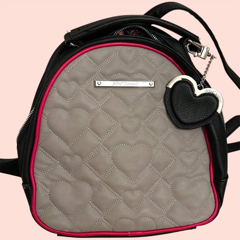 Betsey Johnson Quilted Heart Backpack